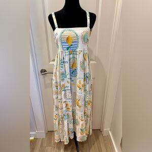 NWT Paper Heart linen blend Italian inspired print dress - S